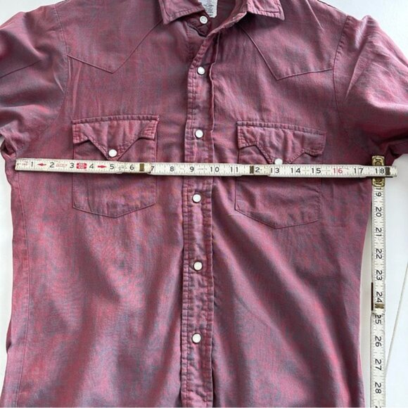 Vintage Kmart Western Shirt small Red Blue pearl snap - Picture 11 of 15